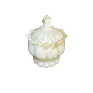 Golden Pearl Resin Trinket Jar with Lid – Handmade Decorative Keepsake Container