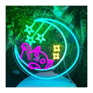 Sign Illuminated Moon Cat Neon Lights Are Made For Parties Children's Rooms To Create A Magical Atmosphere 40x40cm Sign Illuminated