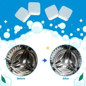 Washing Machine Cleaner Descaler 12 Bottles, Deep Cleaning Tablets, Mold Stain Remover for Front Load & Top Load Washers, Eco-Friendly Deodorizer, 12 Months Supply, Cleaning Products