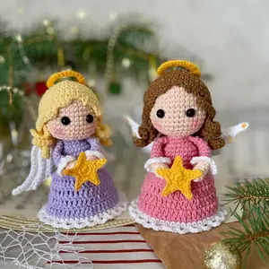 Handmade Angel Amigurumi – Crochet Angel Doll with Star – Christmas Gift & Holiday Home Decor