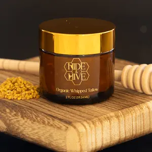 Hide & Hive Whipped Tallow Balm – Organic Moisturizer with Royal Jelly & Propolis for Dry, Sensitive Skin & Eczema Relief