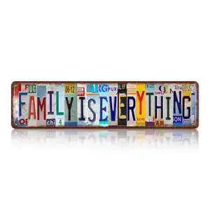 2D flat heartfelt aluminum sign, 4×16 inches — “Family first, always!” that hits different.