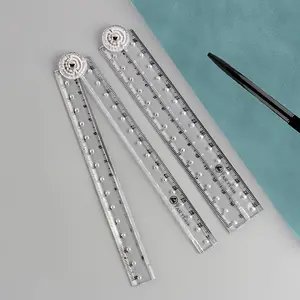 1/5pcs Acrylic Transparent Durable Foldable Ruler - Minimalist Graduation Ideal Measuring Tool for Home and Workplace Drawing Ruler Christmas Valentine's Day Birthday Gift Back-to-School Season Office Stationery Supplies