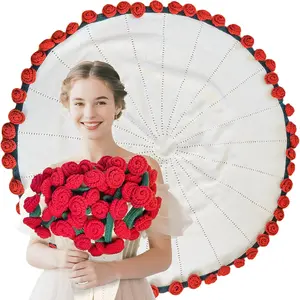 Handmade Rose Bouquet Blanket, Floral Aesthetic Convertible Throw for Home Decor, Handcrafted Quality Perfect Gift for Birthday, Christmas, Mother's Day, Office Nap Use Decorative Giftable Blankets