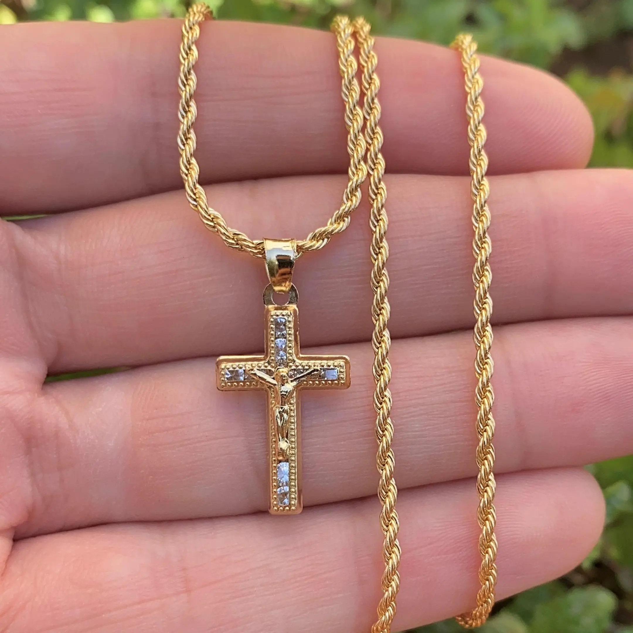 Cross Necklace 17" Good Look Jewelry for Newborn Gifts Religious