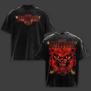Five finger Death Punch Hell To Pay Vintage T-Shirt / Hoodie / Sweatshirt Acid Washed Retro 5FDP Metal Heavyweight Cotton Tee Unisex Oversized Rock Band Graphic Tee, Rock Music Lover Merch, Vintage Band Shirts Casual Comfort Cotton Fabric Fit Top