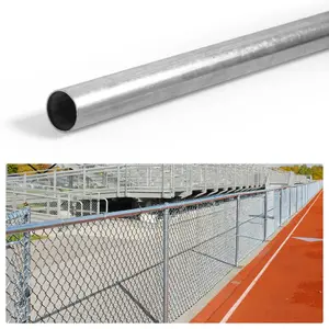 Fencer Wire 1-5/8" Fence Top Rail, 10 FT Galvanized Pipe for Chain Link Fence, Chain Link Parts, Multi-options
