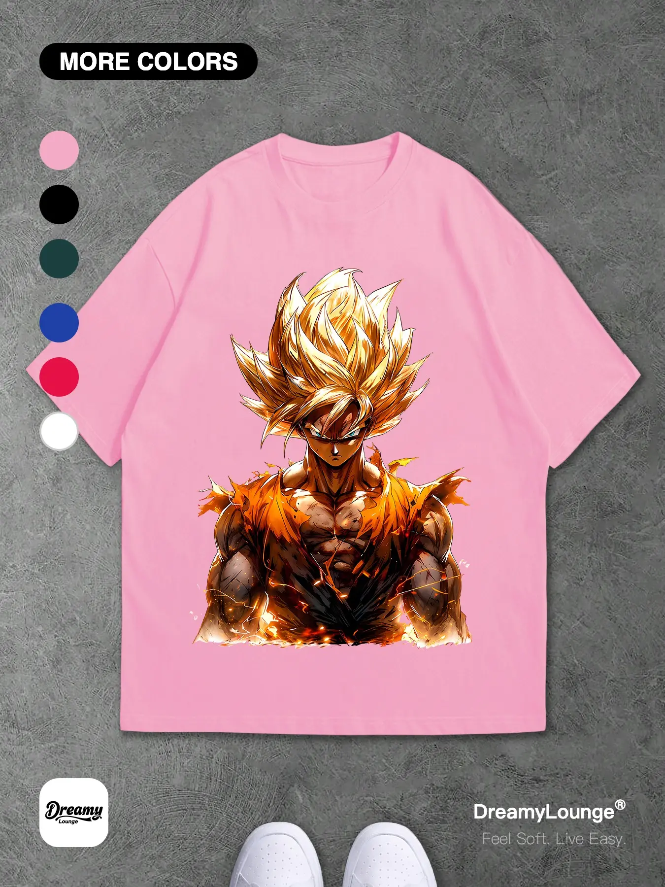 ♡sayan♡ Super Saiyan Post-Battle Awakening Graphic Loose-Fit Short Sleeve