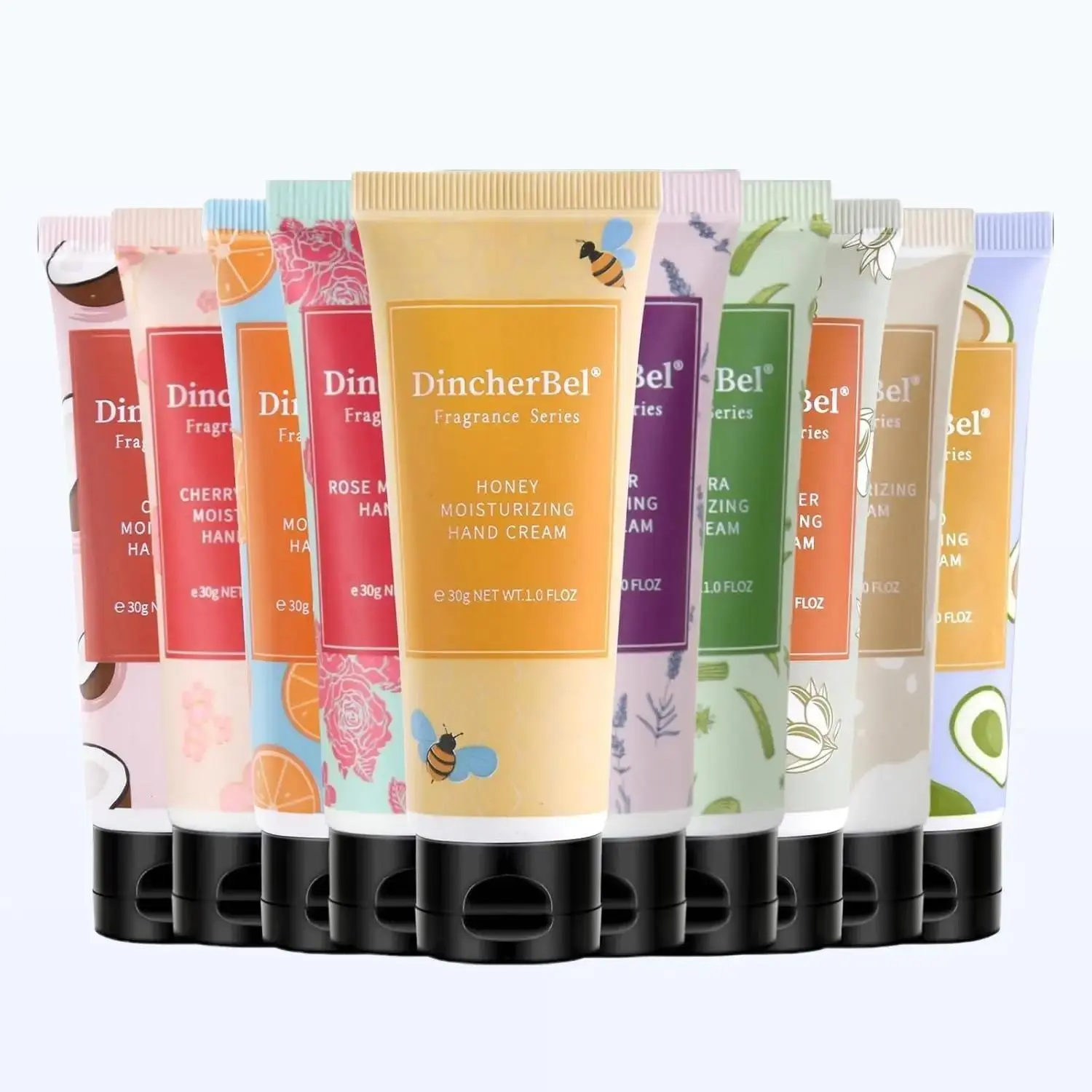 Hydrating Hand Cream 10 Pcs Set Travel Size Non-Greasy Lotion for Dry Skin Instant Moisturizing Fragrance for Women and Men 1.0 oz/30 ml
