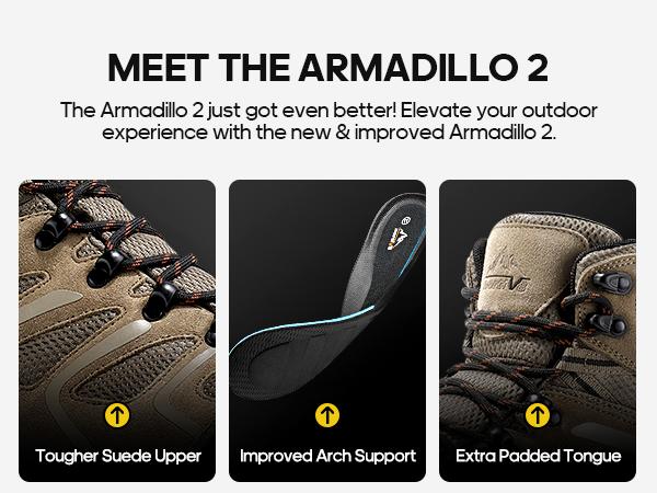NORTIV 8 Men's Ankle High Waterproof Hiking Boots Outdoor Lightweight Shoes Trekking Trails Armadillo