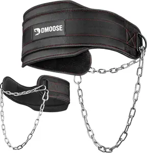 Dip Belt for Weight Lifting, Pullup, Squats & Dips - 36" Robust Steel Chain, Comfortable Neoprene Padding Supports 350Lbs - Gym Weight Belt for Strength Training Workout & Weightlifting