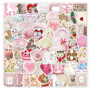 100PCS Bulk Pink Coquette Sticker Set  Doodle Decals for DIY Scrapbooking & Party Favors Stickers Kit