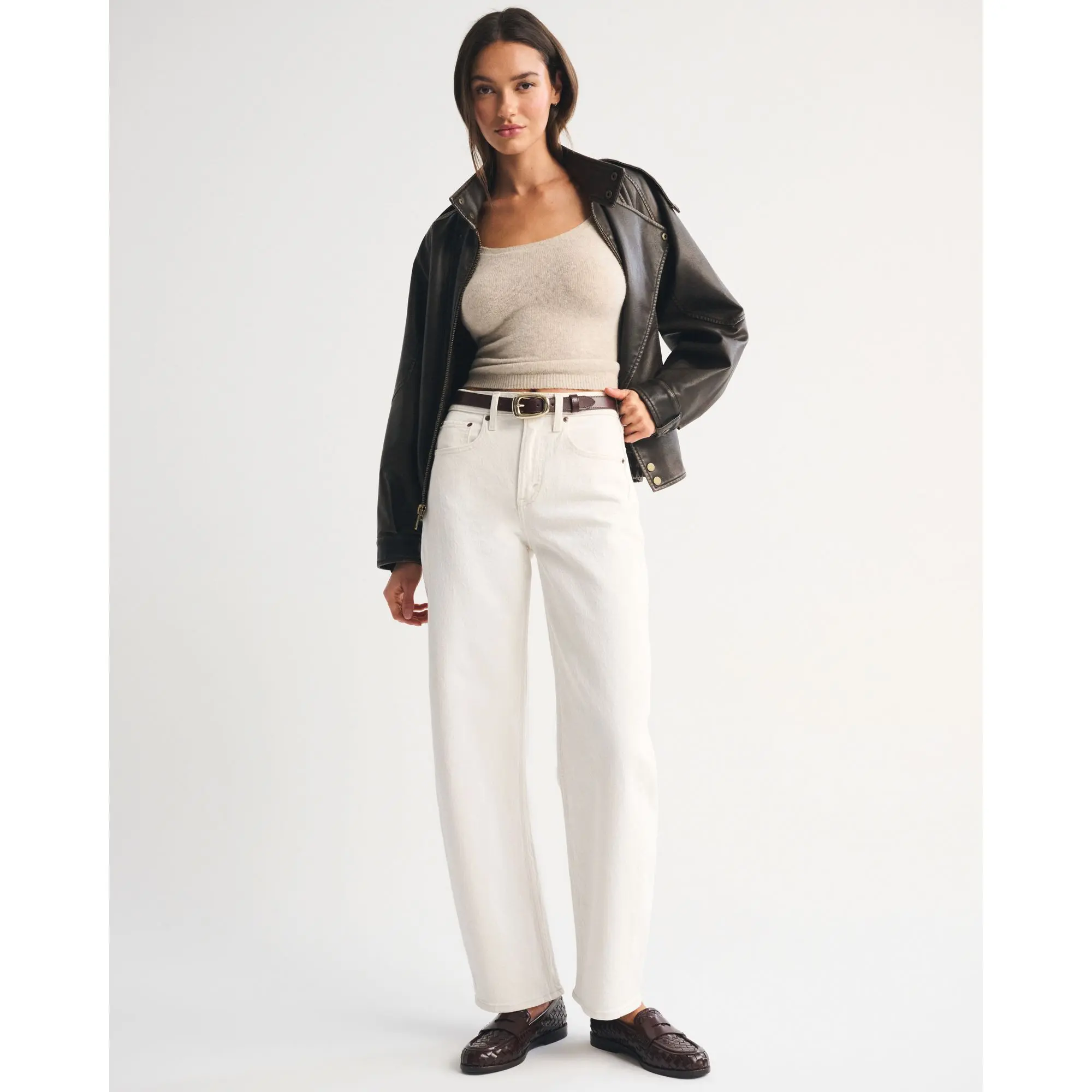 Abercrombie & Fitch High Rise Barrel Jean