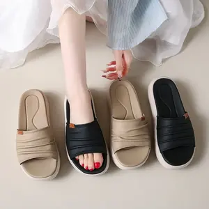 Comfortable Thick Sole Wedge Sandals Simple Casual Slip-On Slides for All Genders Elegant Women's wide feet Walking Shoes Walking Shoes Platform