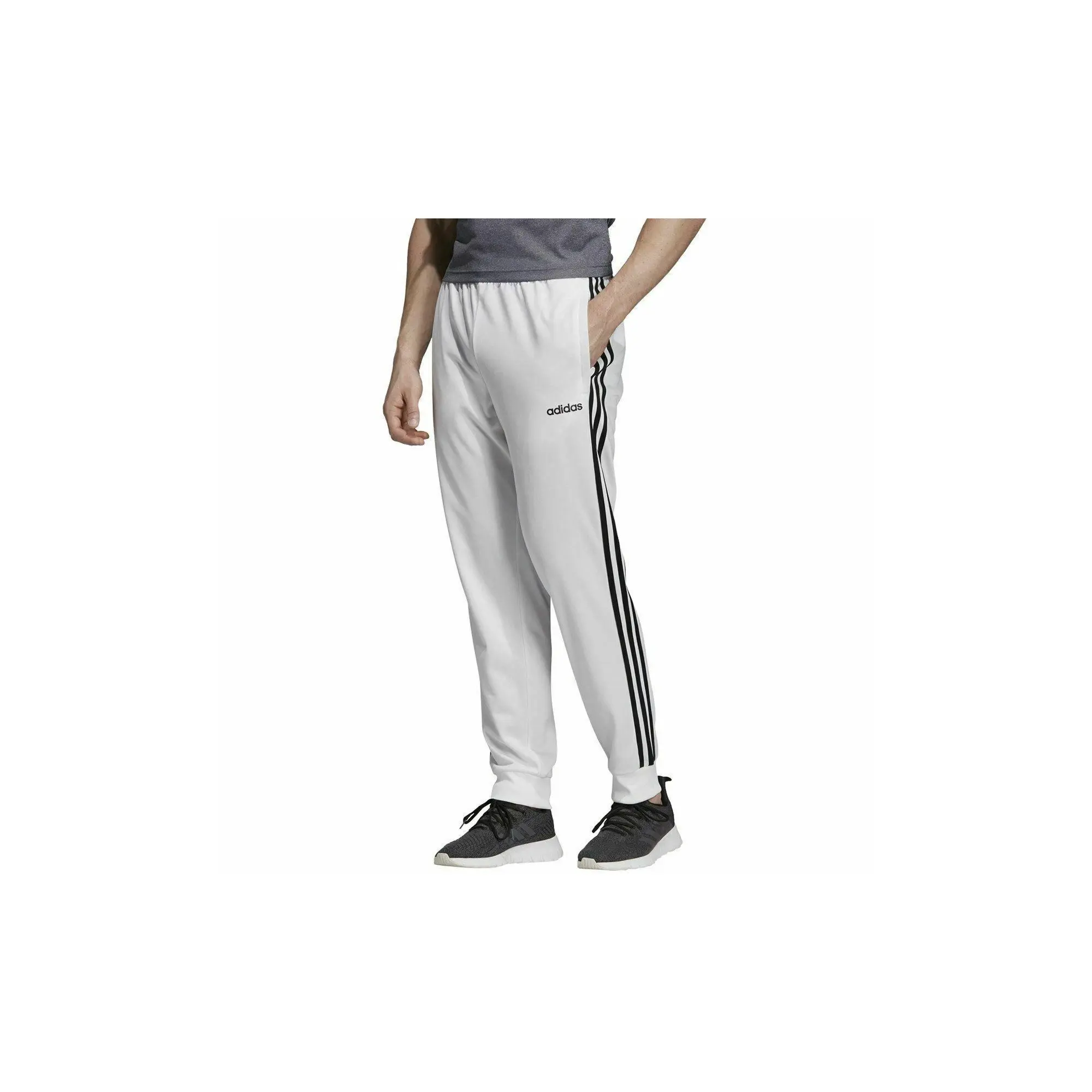 Essentials 3-Stripes Tapered Tricot Pants "White" EB3988