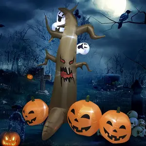Halloween Decorations Outdoor Inflatables Inflables De Halloween 8ft Pumpkin Ghost Tree for Holiday Party Garden Lawn Yard Patio Décor