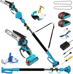 2-in-1 6 In Mini & Pole Saw, Pole Saws for Tree Trimming, 21V Battery Powered with 2 Batteries, Lightweight Tree Trimming Tool for Small Branches