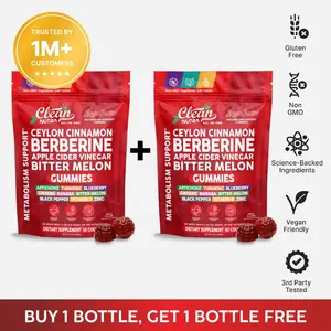 Clean Nutra BOGO | Berberine Gummies Metabolic Wellness Support & Apple Cider Vinegar Blood Sugar Gummy SugarSavior Clean Nutra BOGO | Berberine Gummies Metabolic Wellness Support & Apple Cider Vinegar Blood Sugar Gummy SugarSavior