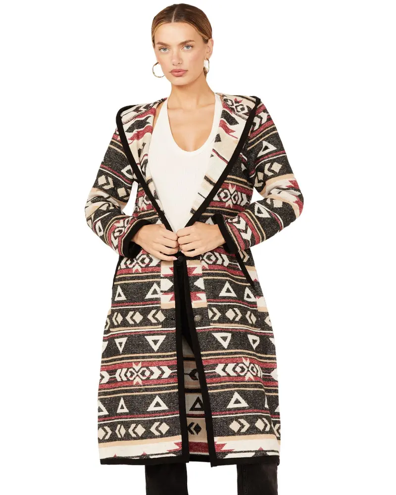 Cripple Creek Women's Southwestern Print Hooded Duster - Cr16149-400