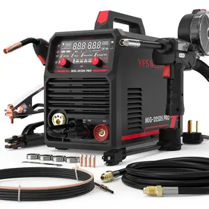 YESWELDER MIG-205DS-PRO&Spool Gun Aluminum MIG Welder 205Amp | Synergic Control, 110/220V   Dual  Voltage   & Large LED Display | 5-In-1 Gas MIG/Flux Core/Spool Gun/Lift TIG/Stick Multiprocess Welding Machine