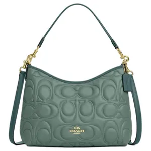 COACH Laurel 31 Two-Tone Leather Shoulder Bag for Women in Sage Green