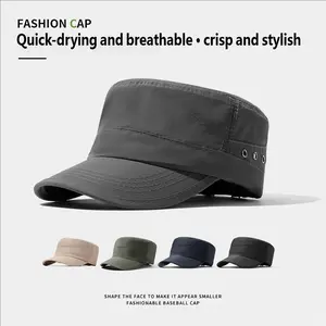 Men's Summer Flat Cap Outdoor Quick-Dry Hat, Sun Protection Thin Breathable Travel Snapback, Large Head Size Ventilated Baseball Cap