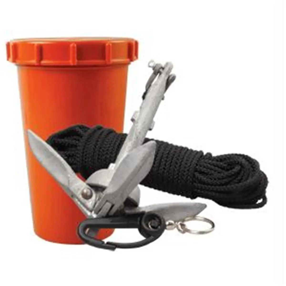 212 MAIN Folding Anchor Kit - Docking & Anchoring Equipment for Kayaking, 1.5lb Buoyant Box Anchor, 50ft Nylon Line for Still Water
