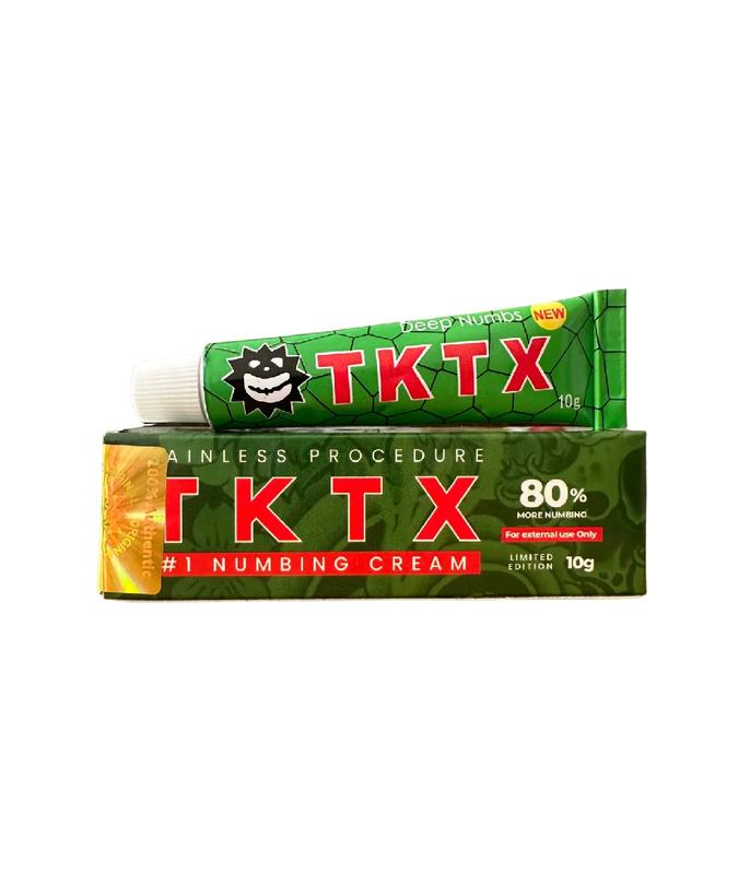 Tattoo Numbing Cream - T-K-T-X - Green 80% International - Pain Free Tattoos - Effective Numbing Formula for No-Distraction Tattoos