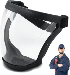 Super Protective Face Shield,Face Shield Mask for Woodworking,Suitable for Dust and Debris Protection,Full Face Shield for Weed Whacking,High-Definition Plastic Face Shield Mask
