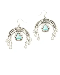 Idyllwind Women's Crescent Squash Blossom Rhinestone Statement Earrings - Iwaho25e20-Slvr