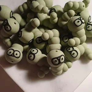 3D Bookworm Silicone Focal Bead