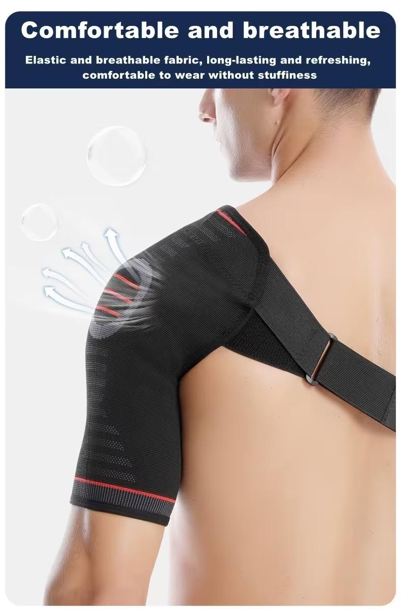 1Pcs Adjustable Shoulder Brace for Men & Women - Rotator Cuff Support Brace and Arm Sling for Pain Relief, Shoulder Compression Sleeve for Preventing Strains and Dislocation, Adjustable Fits Left and Right Arm, Men & Women