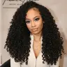 CurlyMe Half Wig Invisible Hairline 250%&300% Density Full Burmese Curly Human Hair Glueless Install Wear Go Half Wig No Lace Seamless Flip Over Wig With Drawstring Beginner Friendly #SohoChic #TikTokShopFallDealsForYou
