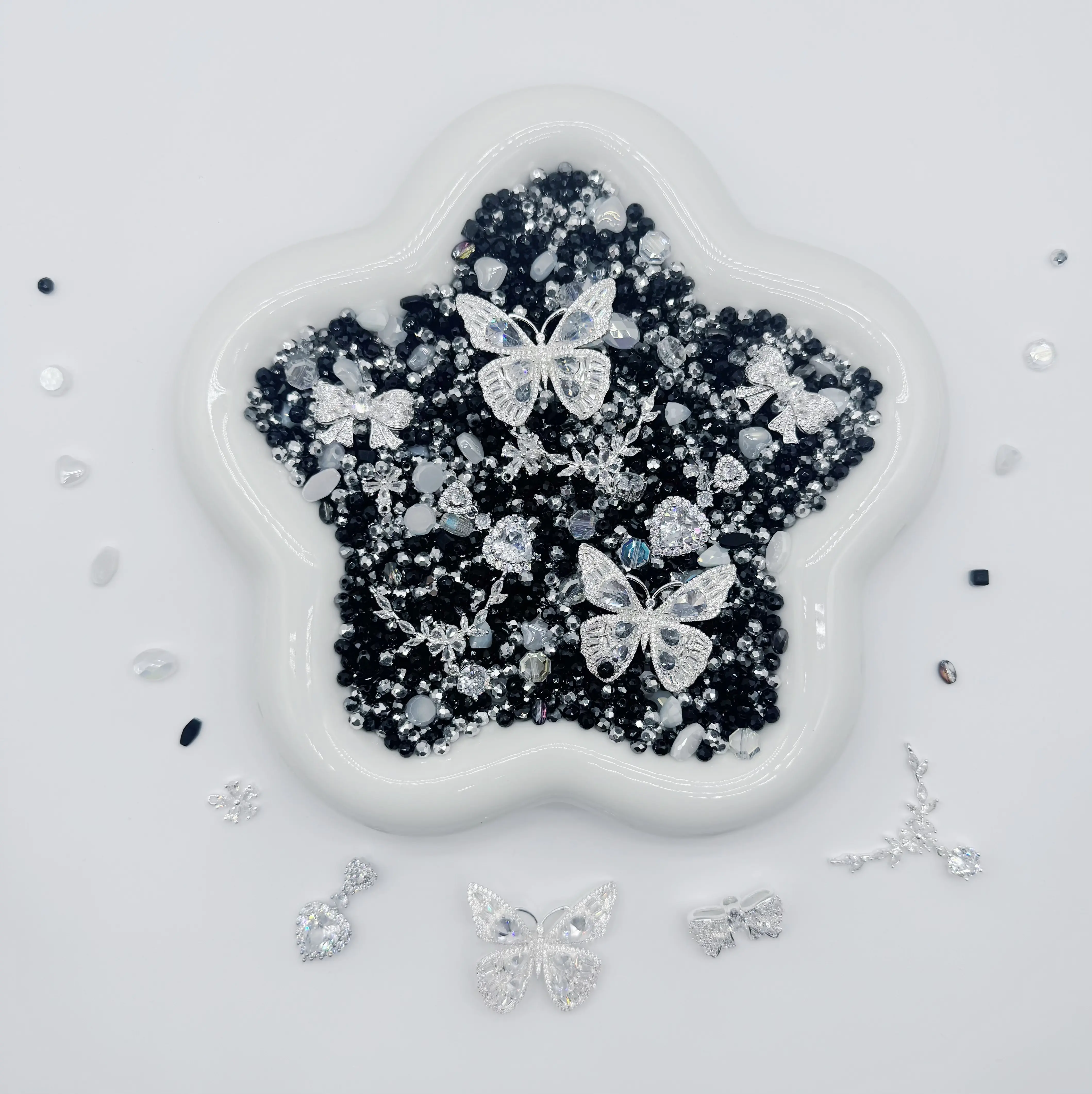 Midnight Butterfly Mixed Beads Charms Kit