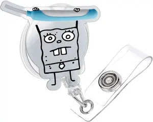 Funny Badge Reel, Badge Holder Retractable with Glitter Alligator Clip, Cute Nurse Badge Reels for RN, MD, Critical Care, ICU, Healthcare, Work Accessor