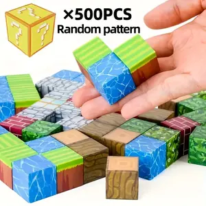 500/300/200/100/60PCS Magnetic Tiles Building Blocks Set I Random Assorted Styles STEM Sensory Toys for Kids Ages 3-5 4-8 I 3D Educational Construction Learning Set I Christmas Birthday Gifts for Boys Girls