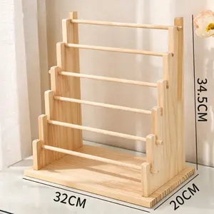 Multi-tier jewelry display rack with large capacity bead storage, 4-tier or 6-tier trapezoidal bracelet, necklace, and anklet organizer, suitable for hair clips, hair ties, headbands, and accessory sorting and display shelves