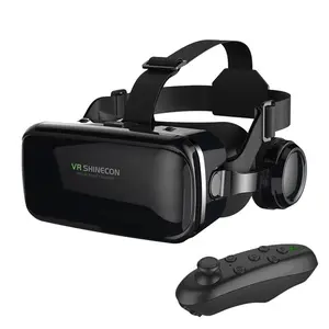 Shinecon 3D Virtual Reality VR Glasses Goggles Devices Helmet Headset Viar Lenses For Smartphones Mobile Phone Smart Realidade Controller Gogle Headphones Hedset movie game film suitable for 4.7-6.0 inch mobile phones