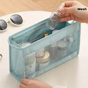 Makeup Bag, Portable Travel Makeup Bag Organizer, Transparent Large-capacity Makeup Box, Waterproof Toiletry Bag, Easter Birthday Gift.