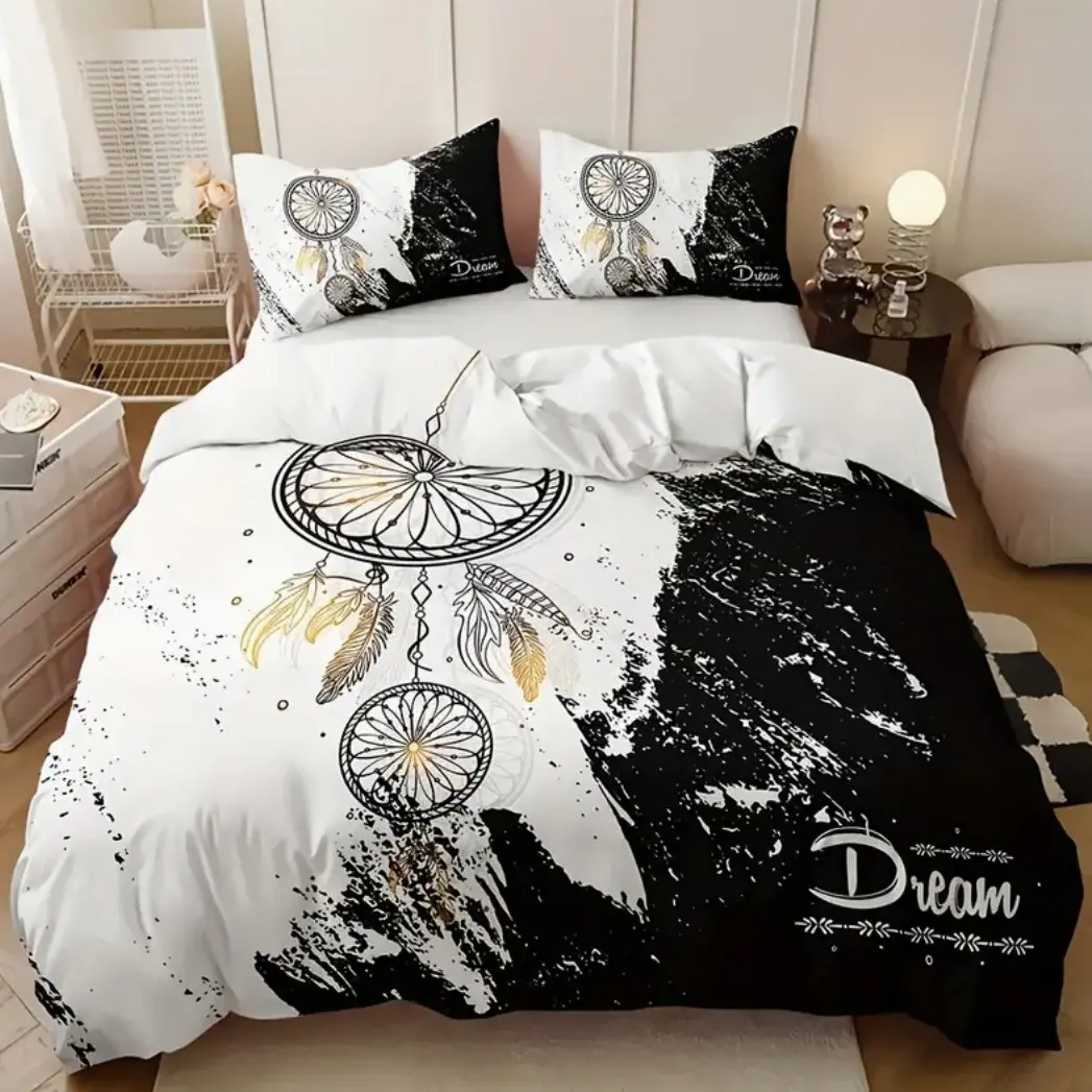 Dream Catcher Pattern Duvet Cover Set, 3 Counts/set Including 1 Duvet Cover & 2 Pillowcases, Soft Comfortable Bedding Set for Home Bedroom