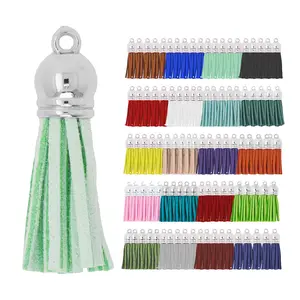 Mandala Crafts Faux Leather Suede Tassel with Loop for Keychains, Jewelry Making, Bookmarks, Books, Gifts, Pillows