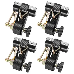 Ratcheting Ladder Rack Straps, Adjustable 1.87-2 In Width, 1.5 In Wide X 7.4 Ft Long, Black Heavy-Duty Cargo Buckle With Double J-Hooks, 500 Lb Load, Set Of 4, Ideal For Truck Bed Racks, Vans And Trailers