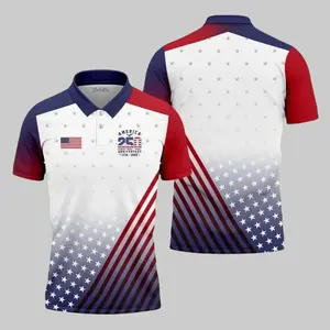 America 250th Anniversary Patriotic Golf Polo Shirt, USA Flag Performance Polo, 1776–2026 Celebration Edition