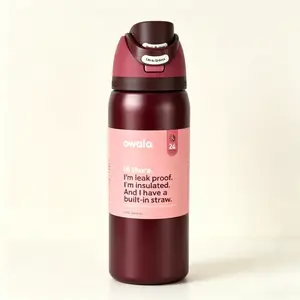 Owala Freesip 32oz Black Cherry Insulated Water Bottle Leakproof Straw Bottle, BPA-Free, Beach & Outdoor Sports Bottle NEW