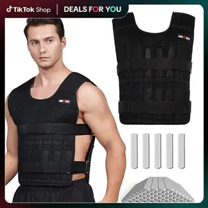 Adjustable Weighted Vest 44LB Workout Weight Vest Training Fitness Weighted Jacket for Men Women(Included 96 Steel Plates Weights)Gym Belt,Outdoorfun Exercise