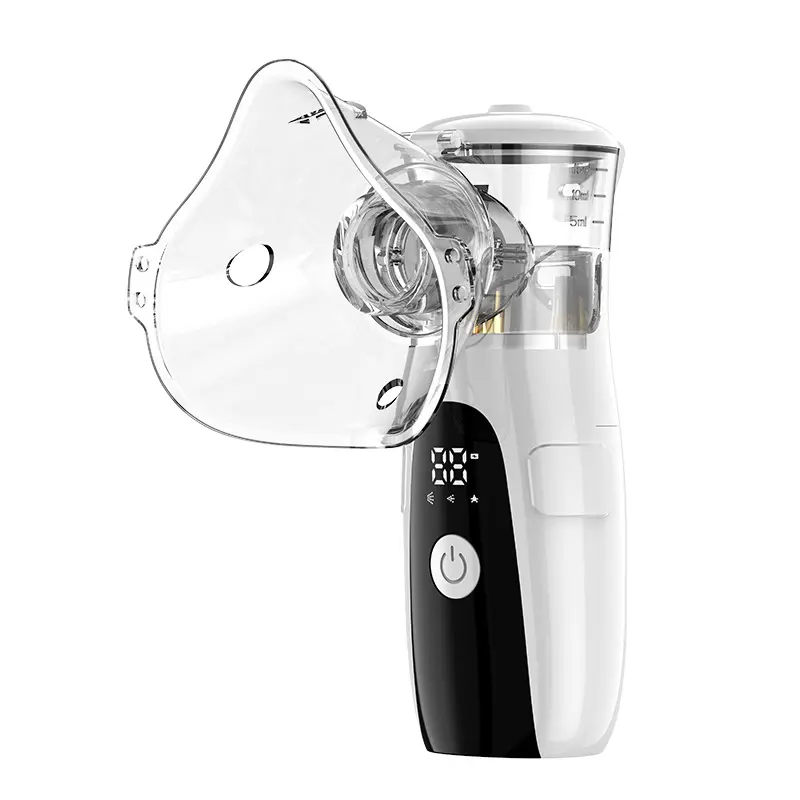 Portable Nebulizer Machine (Smart Digital Display) - For Adults & Kids, Mouthpiece + Mask, Handheld for Home & Travel Breathing Needs respiratory care Ultrasonic