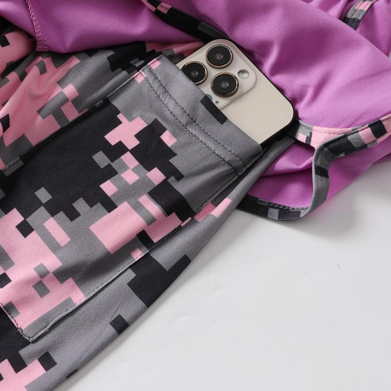 3-pack women’s dual-use running shorts with built-in lining; quick-drying, breathable fitness shorts with pockets, suitable for sports training. dolphin