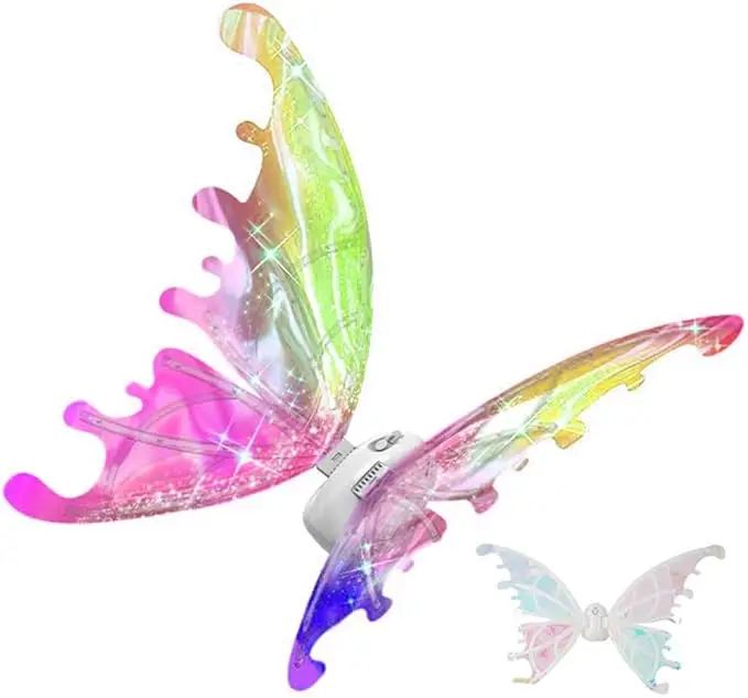 LED Electric Fairy Wings for Girls | Light-Up Moving Butterfly Wings with Music | Perfect for Halloween, Valentine’s Day, Birthday, Christmas, Princes