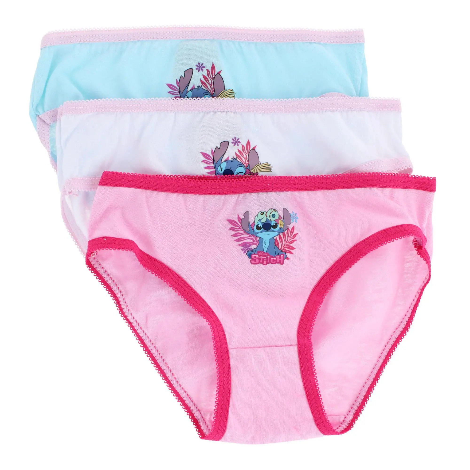 Textiel Trade Toddler Girl's Lilo & Stitch Briefs (3 Pack), Briefs, Graphic, Elastic Waistband, Secure Fit