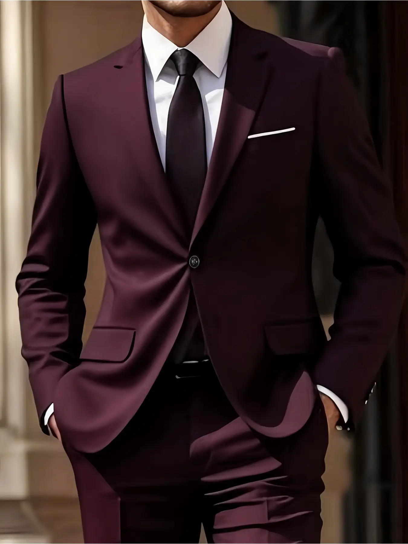 Men'S.Suit 2pcs Set, Including Jacket And Trousers, Fashionable Formal Wear, Suitable for Parties, Gatherings And Weddings.
